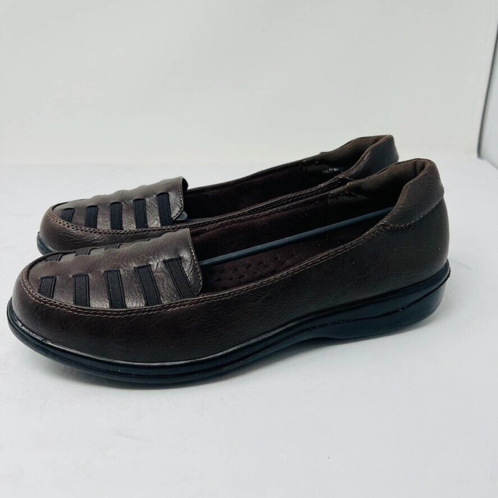 New Easy Street Genesis Womans Sz 9M Slip On Heel Round Toe Shoes Brown NIB - Picture 7 of 10